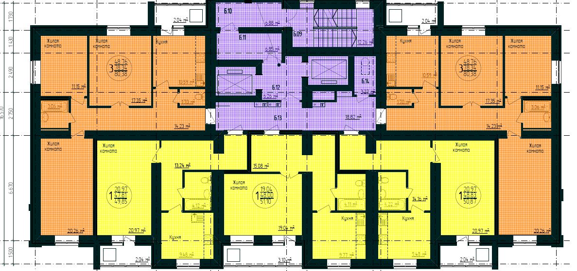Планировка 2-11этажи Сипайлово - 6