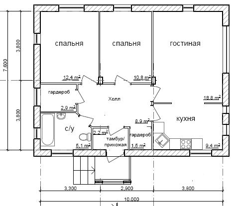 Готовые проекты одноэтажных домов из газобетона бесплатно с расчетами и размерами